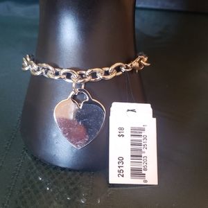 Cookie Lee silver bracelet with heart